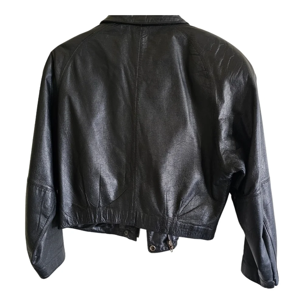 Nordstrom BP. Women's Black Leather Moto Jacket Coat Size Medium - Picture 2 of 14